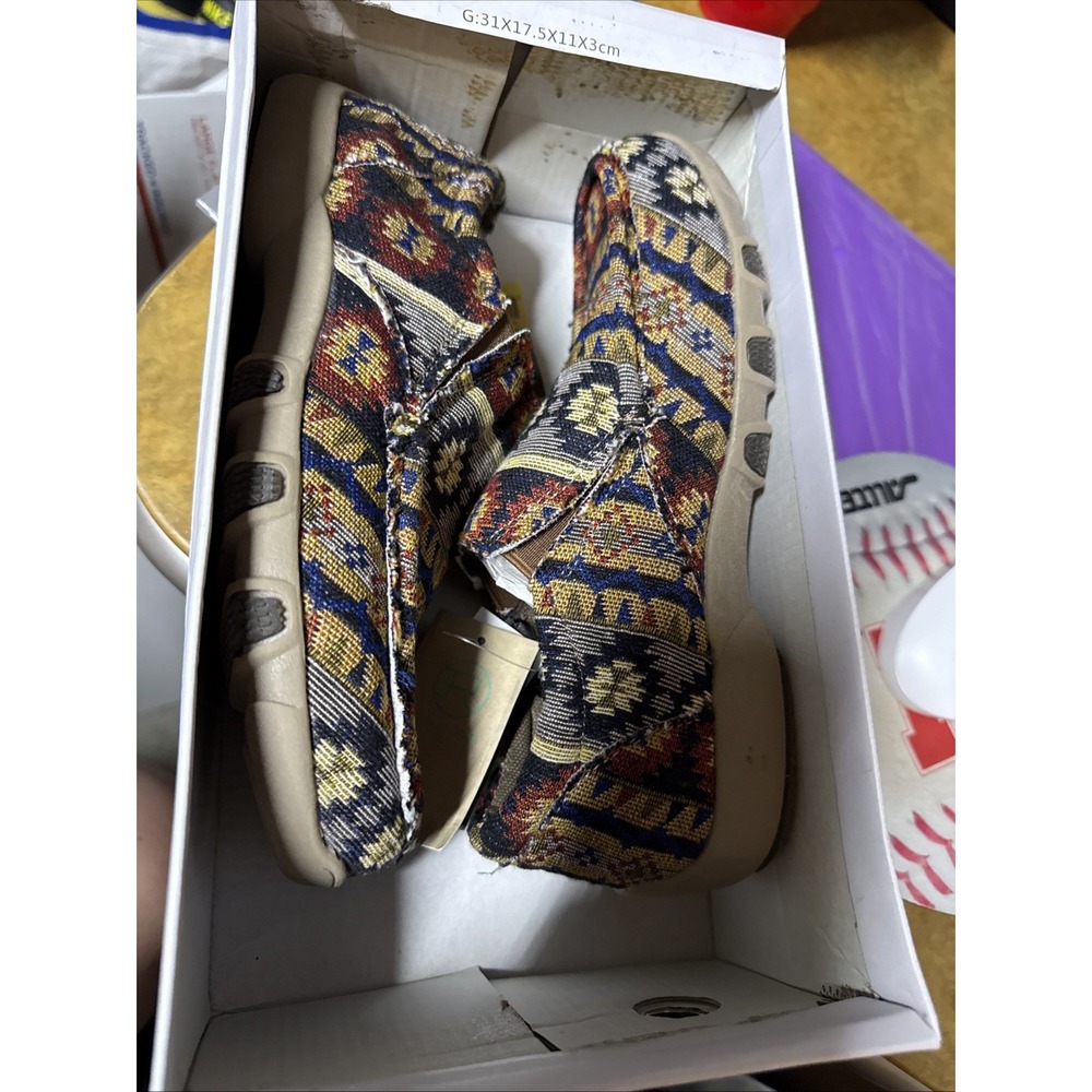 Roper Jackie Blue Women's 7 Aztec Southwestern Print Slip On Driving Moc NIB - Picture 9 of 9